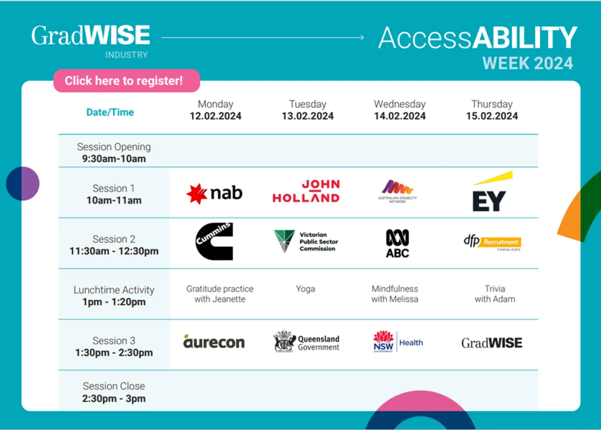 GradWISE AccessABILITY Week Schedule 2024