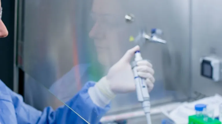 A woman doing experiment in a lab